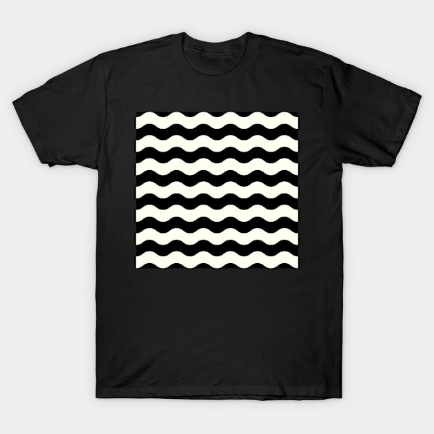 Designers waves black white T-Shirt by BEEANDGLOWFASHION